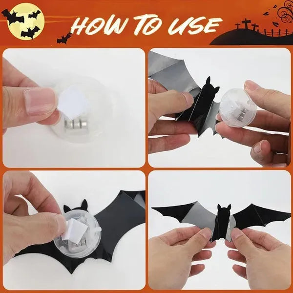 š„2026 Hot Sale 3D LED Bat Wall Decorations ā 12/24/36/48PCS Light-Up Halloween Decor for Walls, Windows & Parties