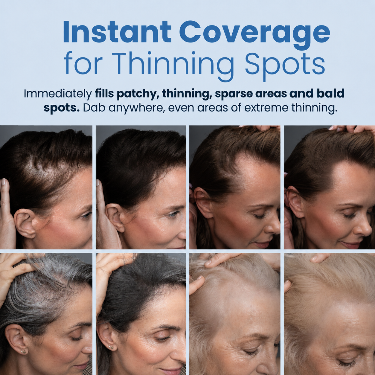 FOLYVEXA Hairline Coverage Powder, Instantly Conceal Grays & Thinning Hair