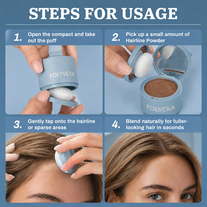 FOLYVEXA Hairline Coverage Powder, Instantly Conceal Grays & Thinning Hair