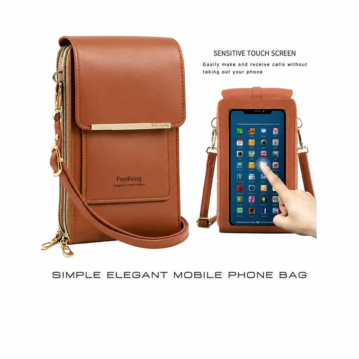 🔥Final 3 Hours: 60% OFF 2026 Trendy Minimalist Elegant Women's Touchscreen Crossbody Phone Wallet