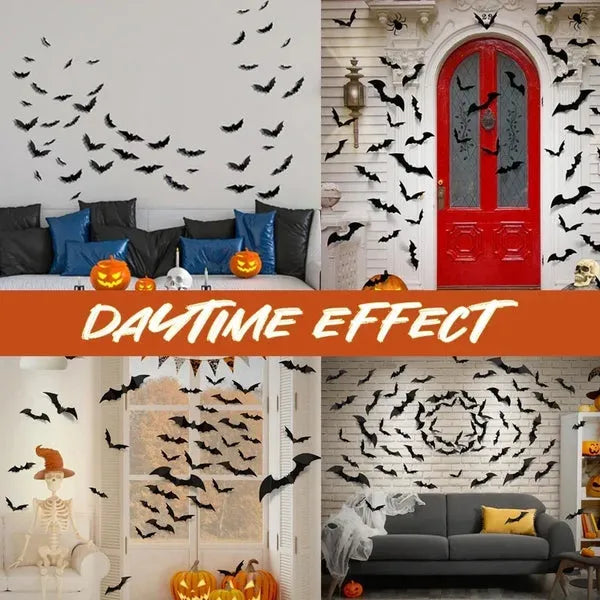 🔥2026 Hot Sale 3D LED Bat Wall Decorations – 12/24/36/48PCS Light-Up Halloween Decor for Walls, Windows & Parties
